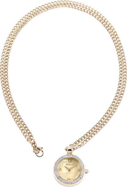 Invicta Women's 22mm Angel Quartz Crystal Halo Chain Mini Watch Necklace