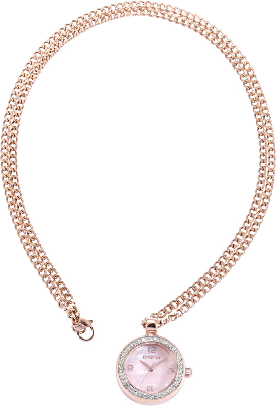 Invicta Women's 22mm Angel Quartz Crystal Halo Chain Mini Watch Necklace