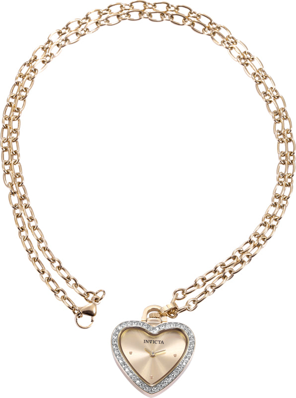 Invicta Women's 27mm Angel Quartz Crystal Halo Heart-Shaped Mini