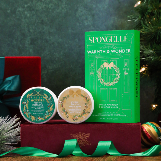 Spongellé Warmth & Wonder Holiday Wreath Body Wash Infused Buffer Gift Set