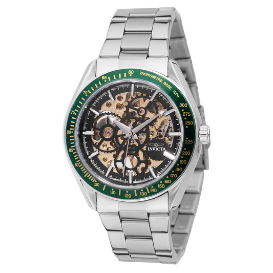 Invicta Men's 43mm Objet D'Art Automatic Skeletonized Dial Green Bezel Bracelet Watch