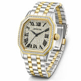 Invicta Women's 27mm Wildflower Quartz Crystal Pave Dial Octagon Case Two-Tone Bracelet Watch