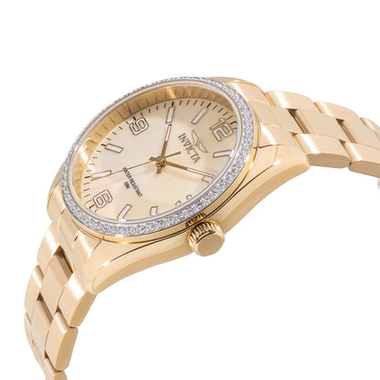 Invicta Women's 38mm Specialty Quartz MOP Dial Crystal Goldtone Bracelet Watch