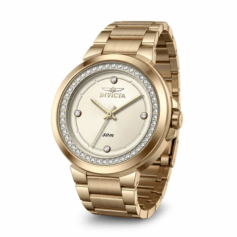 Invicta Women's 33mm Angel Quartz Crystal Accented Circular Bracelet Watch