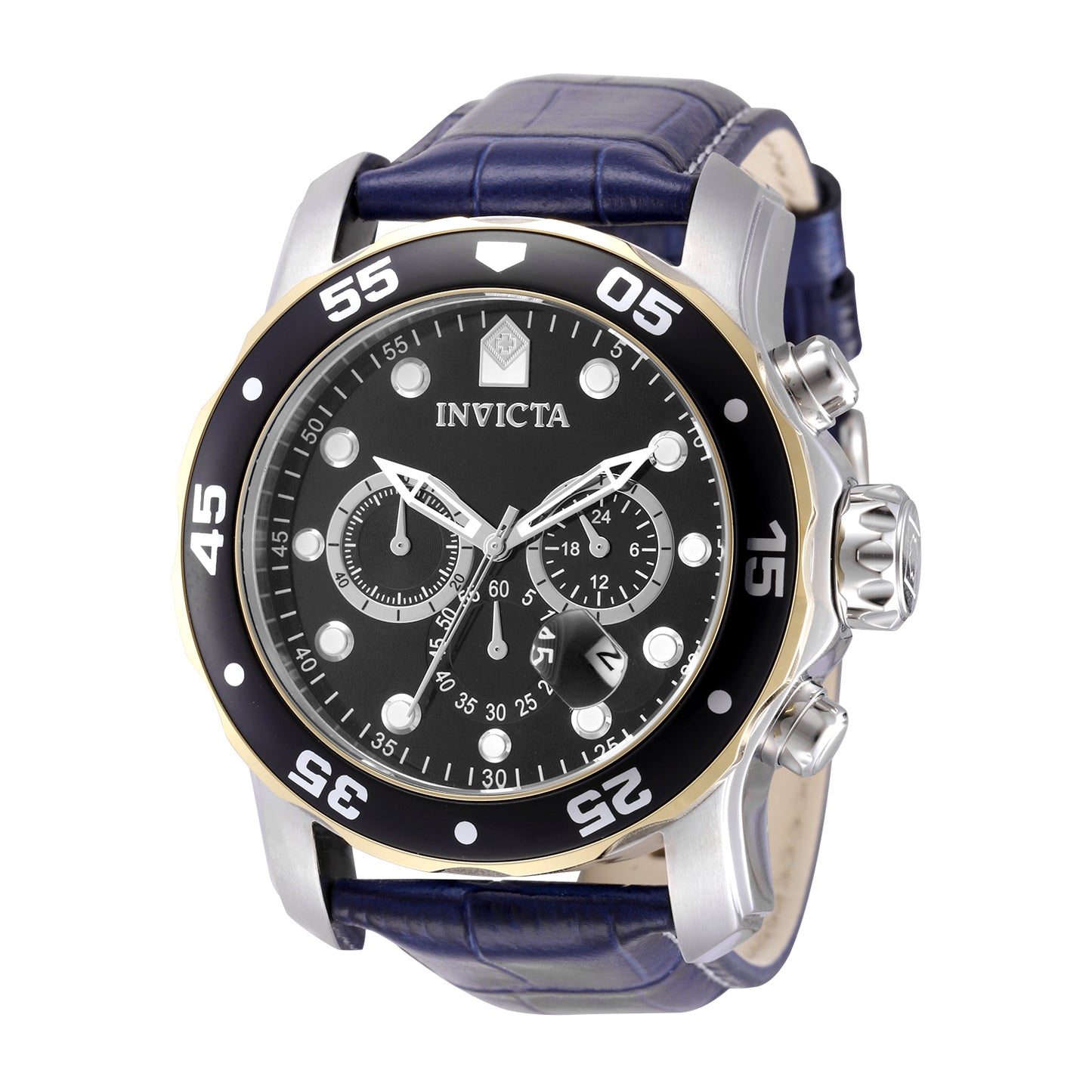 Invicta Men's 48mm Pro Diver Quartz Chronograph Leather Strap Watch