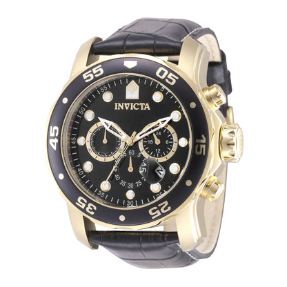 Invicta Men's 48mm Pro Diver Quartz Chronograph Leather Strap Watch