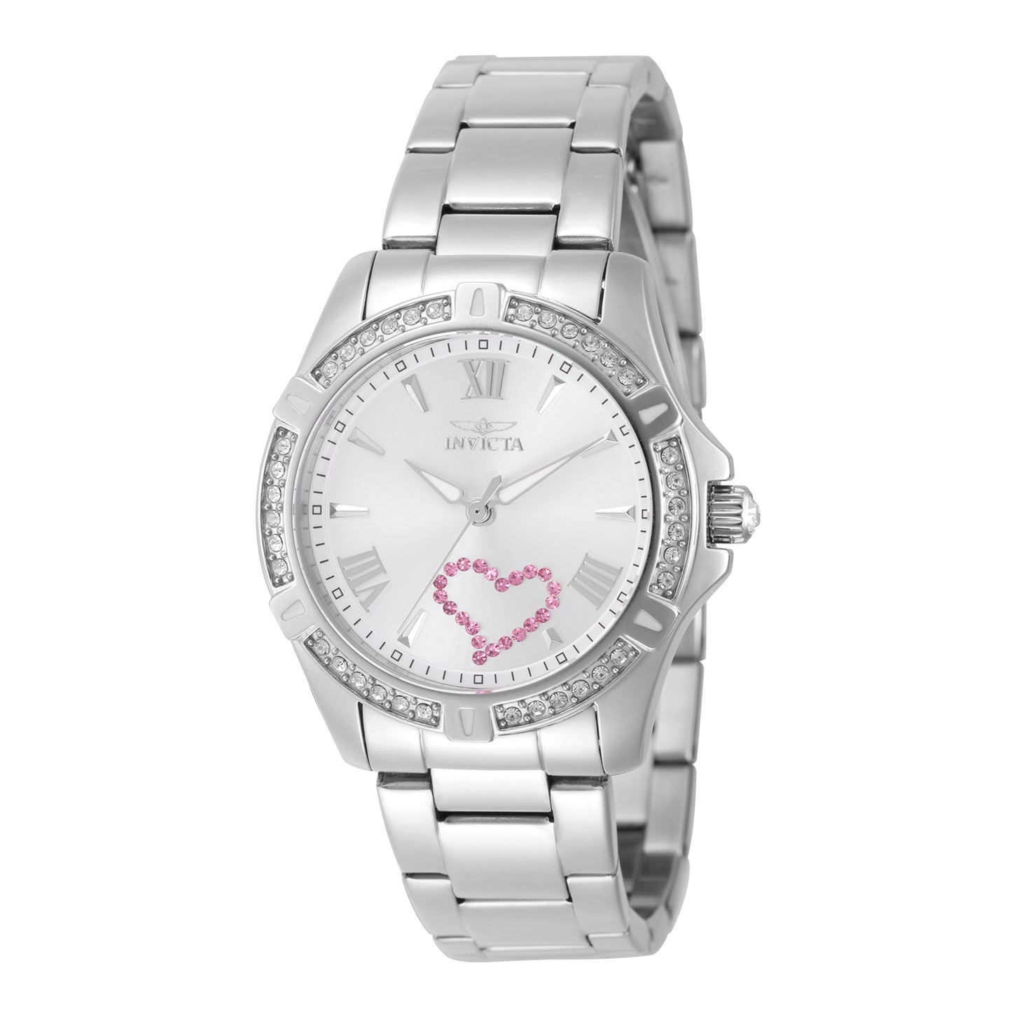 Invicta Women's 34mm Angel Quartz Crystal Accented Heart Bracelet Watch