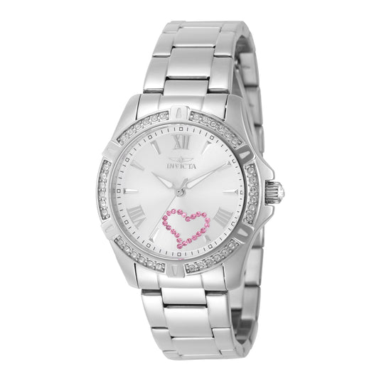 Invicta Women's 34mm Angel Quartz Crystal Accented Heart Bracelet Watch