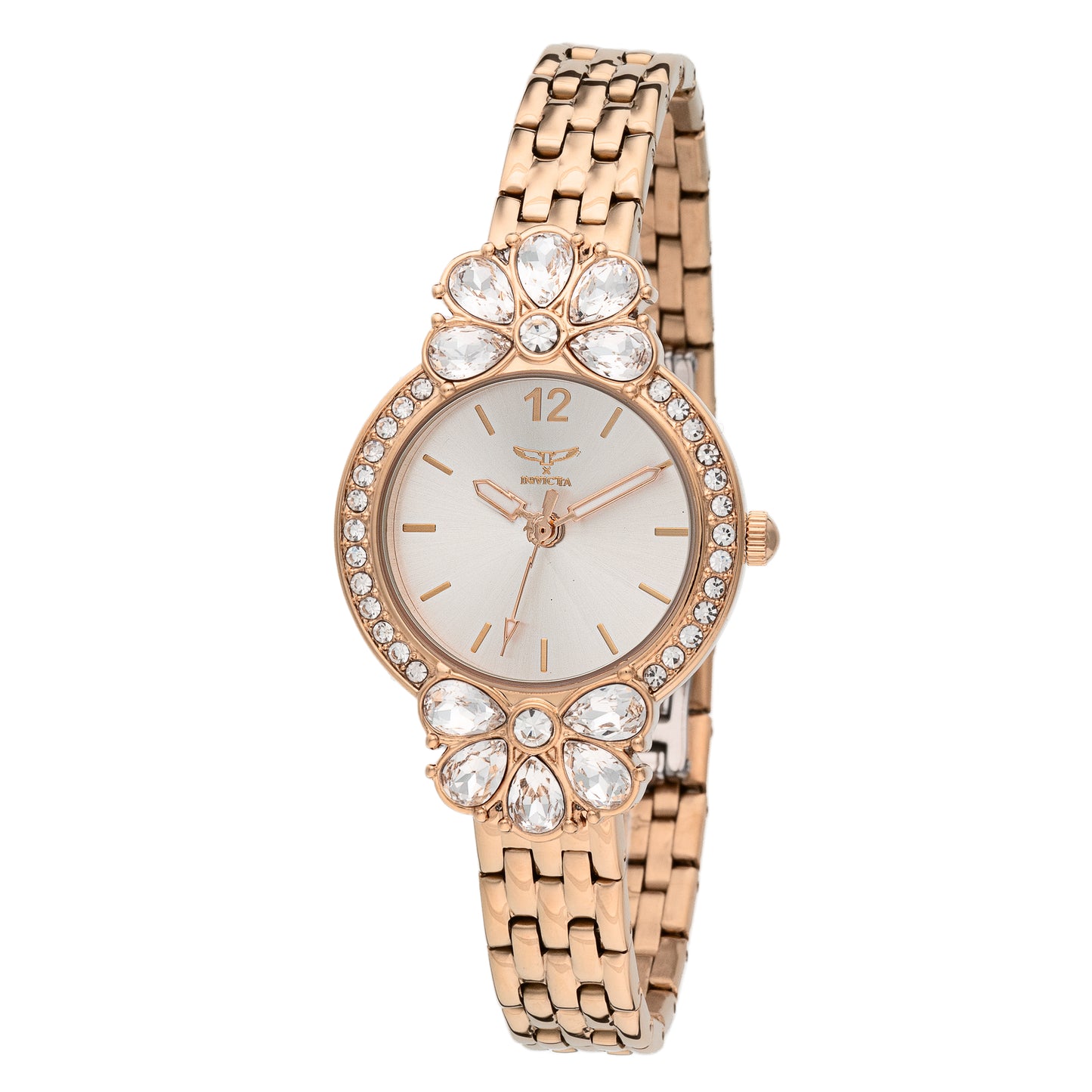 Invicta Women's 30mm Wildflower Quartz Crystal Accented Flower Bracelet Watch