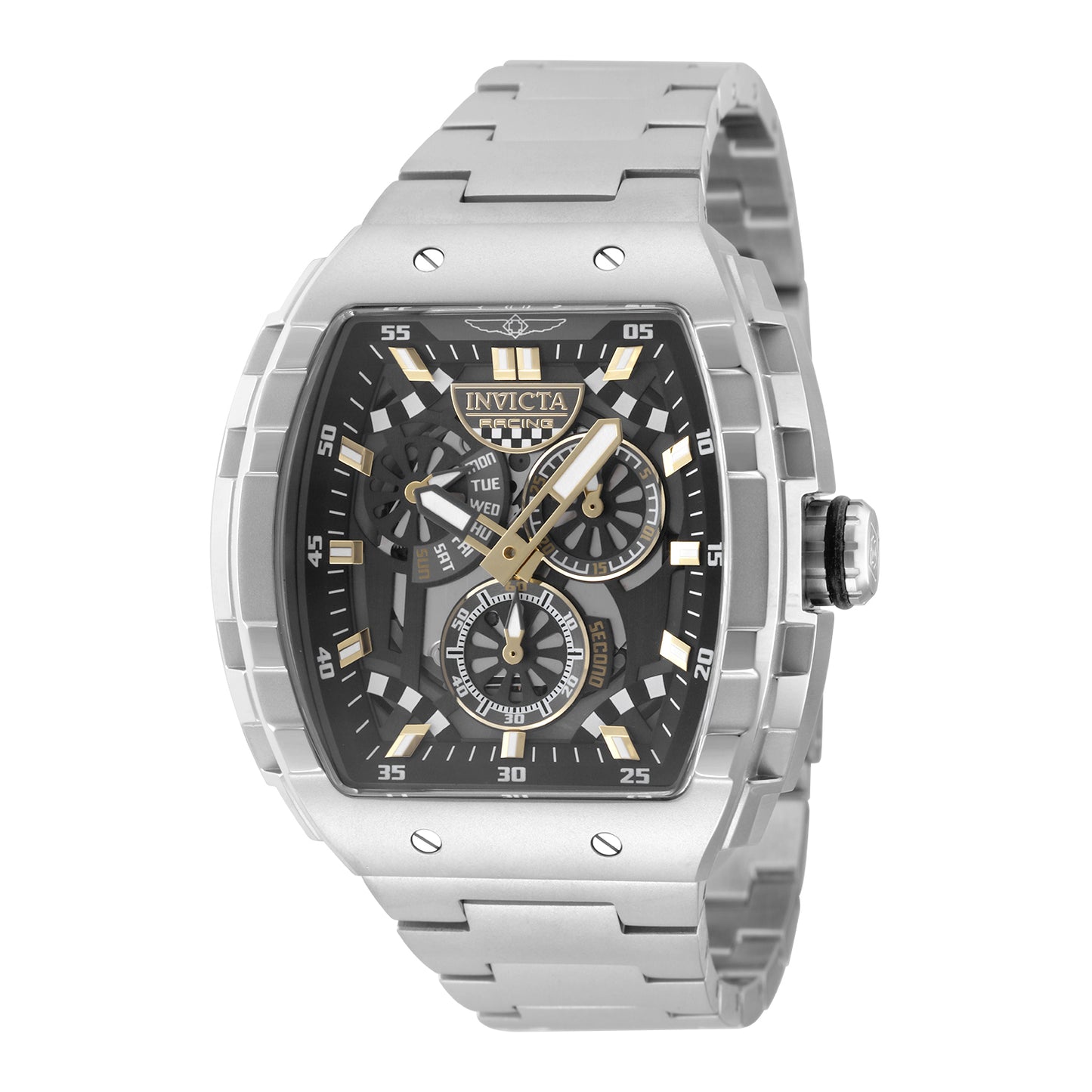 Invicta Men's 47mm Invicta Racing Quartz Skeletonized Tonneau Bracelet Watch