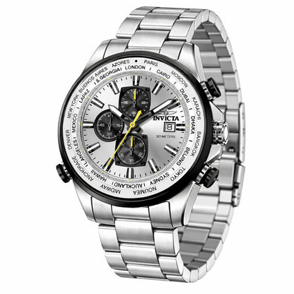 Invicta Men's 50mm Aviator Quartz Chronograph International Timezones Bracelet Watch