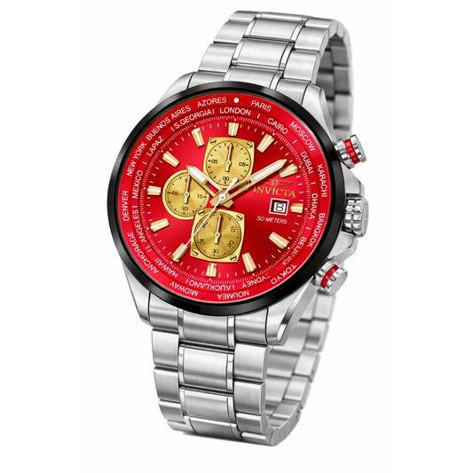 Invicta Men's 50mm Aviator Quartz Chronograph International Timezones Bracelet Watch