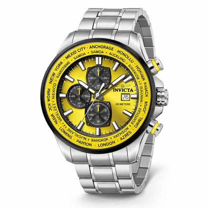 Invicta Men's 50mm Aviator Quartz Chronograph International Timezones Bracelet Watch