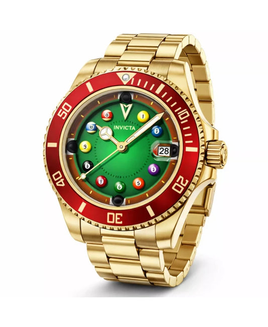 Invicta Men's 40mm Pro Diver Quartz Date Pool Table Bracelet Watch