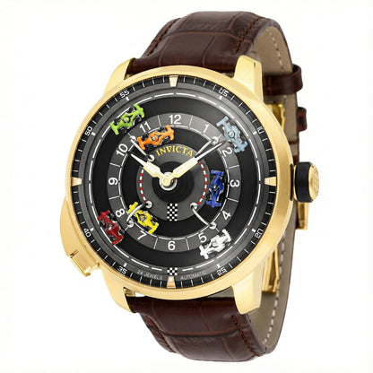 Invicta Men's 46mm Invicta Racing Automatic Race Track Dial Leather Strap Watch
