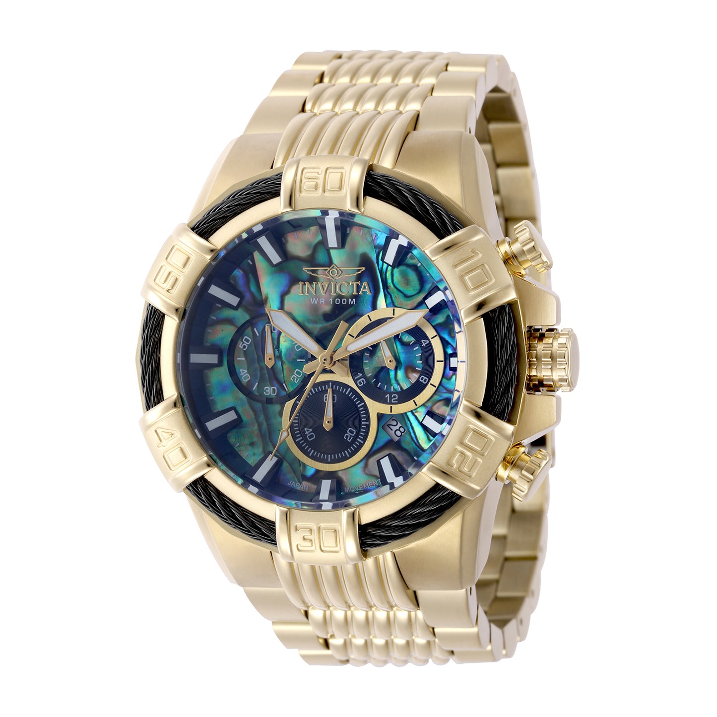 Invicta Men's 51mm Bolt Quartz Chronograph Abalone Dial Bracelet Watch