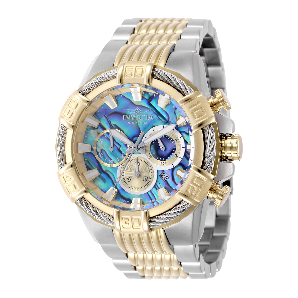 Invicta Blue and Gold Chronograph Bracelet Watch Invicta Aviator Bolt Flight Series 50mm Blue/Gold Dial  main image 3