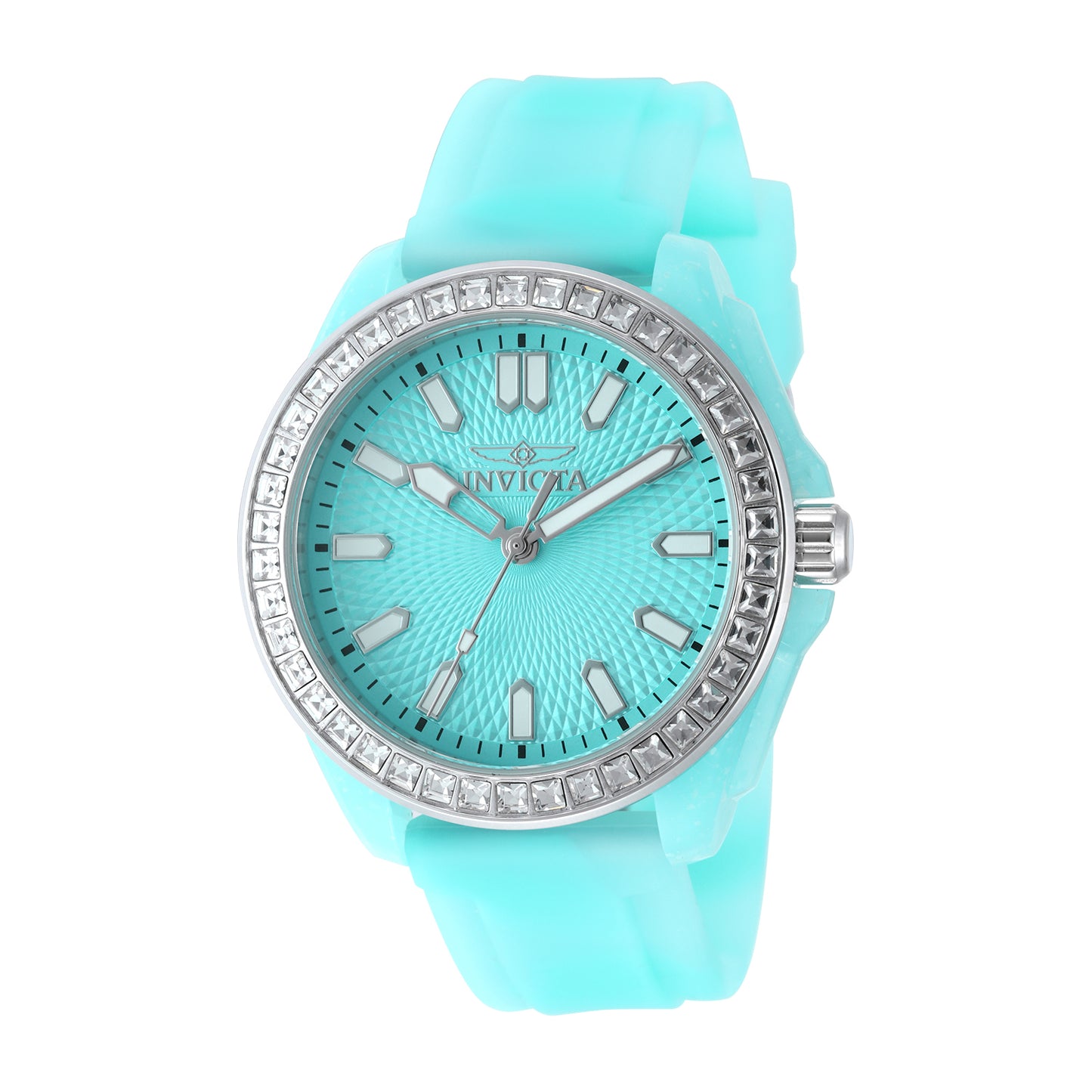 Invicta Women's 37mm Celestial Quartz Crystal Bezel Silicone Strap Watch