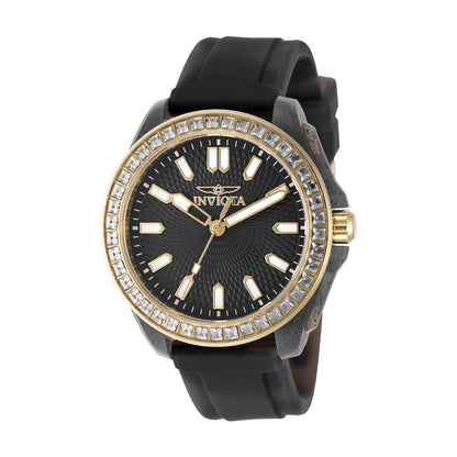 Invicta Women's 37mm Celestial Quartz Crystal Bezel Silicone Strap Watch