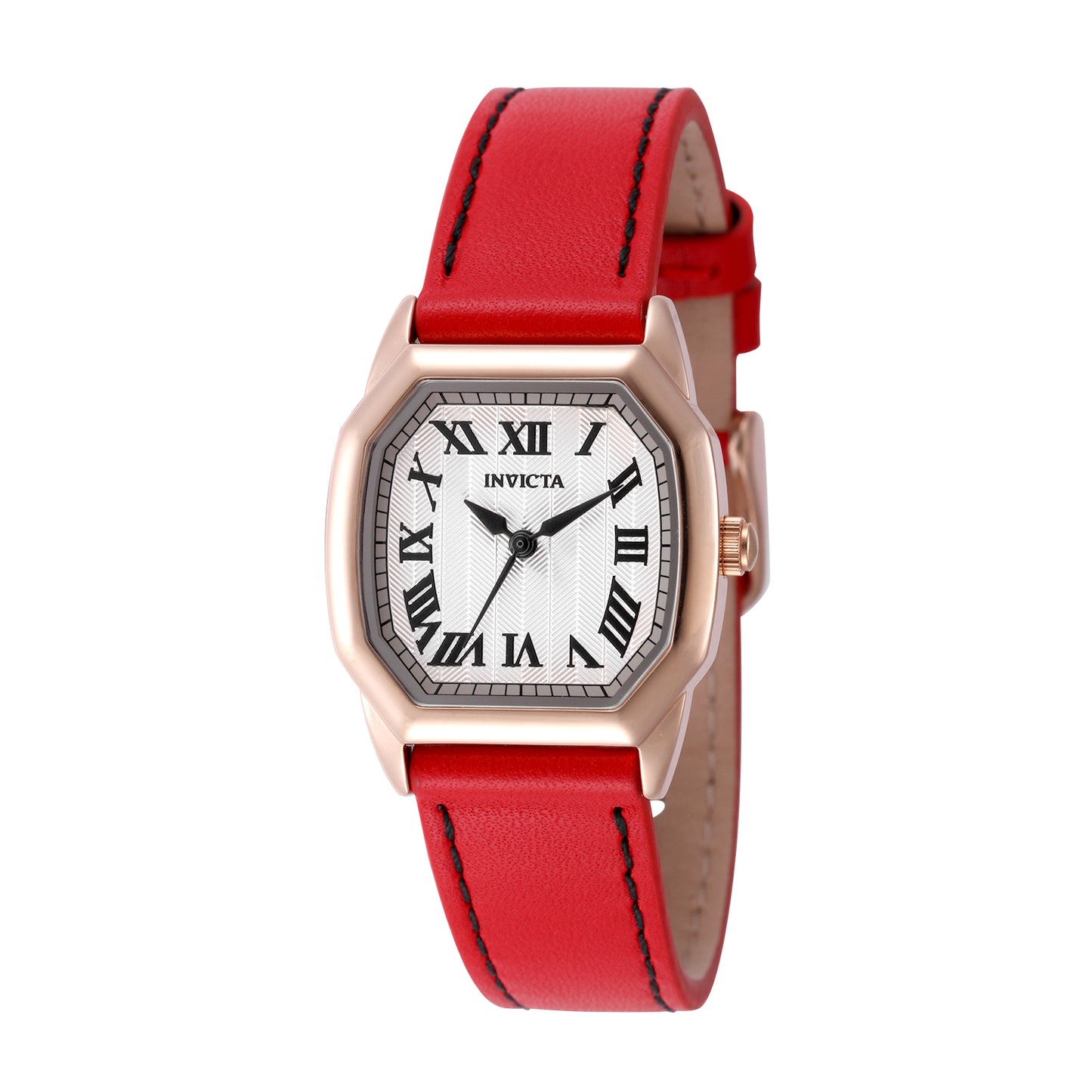 Invicta Women's 27mm Wildflower Quartz Roman Numeral Octagon Case Leather Strap Watch