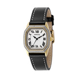 Invicta Women's 27mm Wildflower Quartz Crystal Bezel Leather Strap Watch