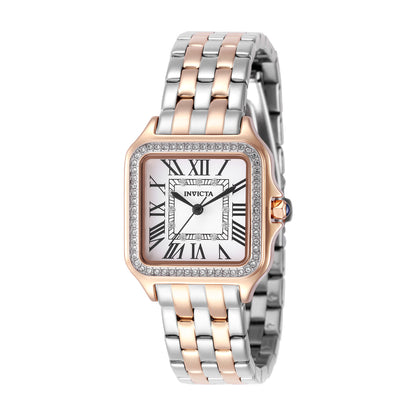 Invicta Women's 28mm Angel Quartz Crystal Accented Square Bracelet Watch