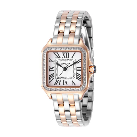 Invicta Women's 28mm Angel Quartz Crystal Accented Square Bracelet Watch