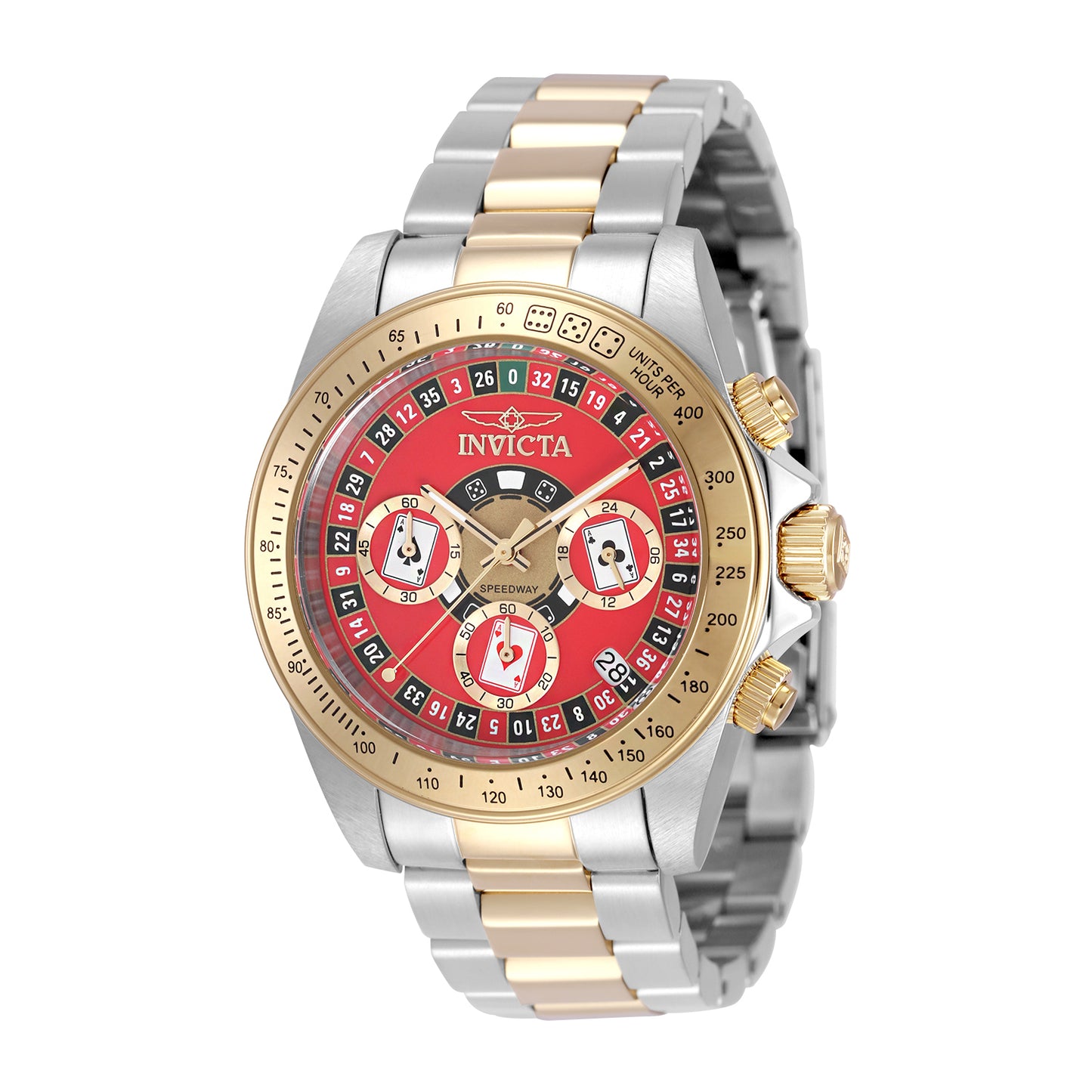Invicta Men's 39mm Speedway Quartz Vegas Roulette Red Dial Bracelet Watch