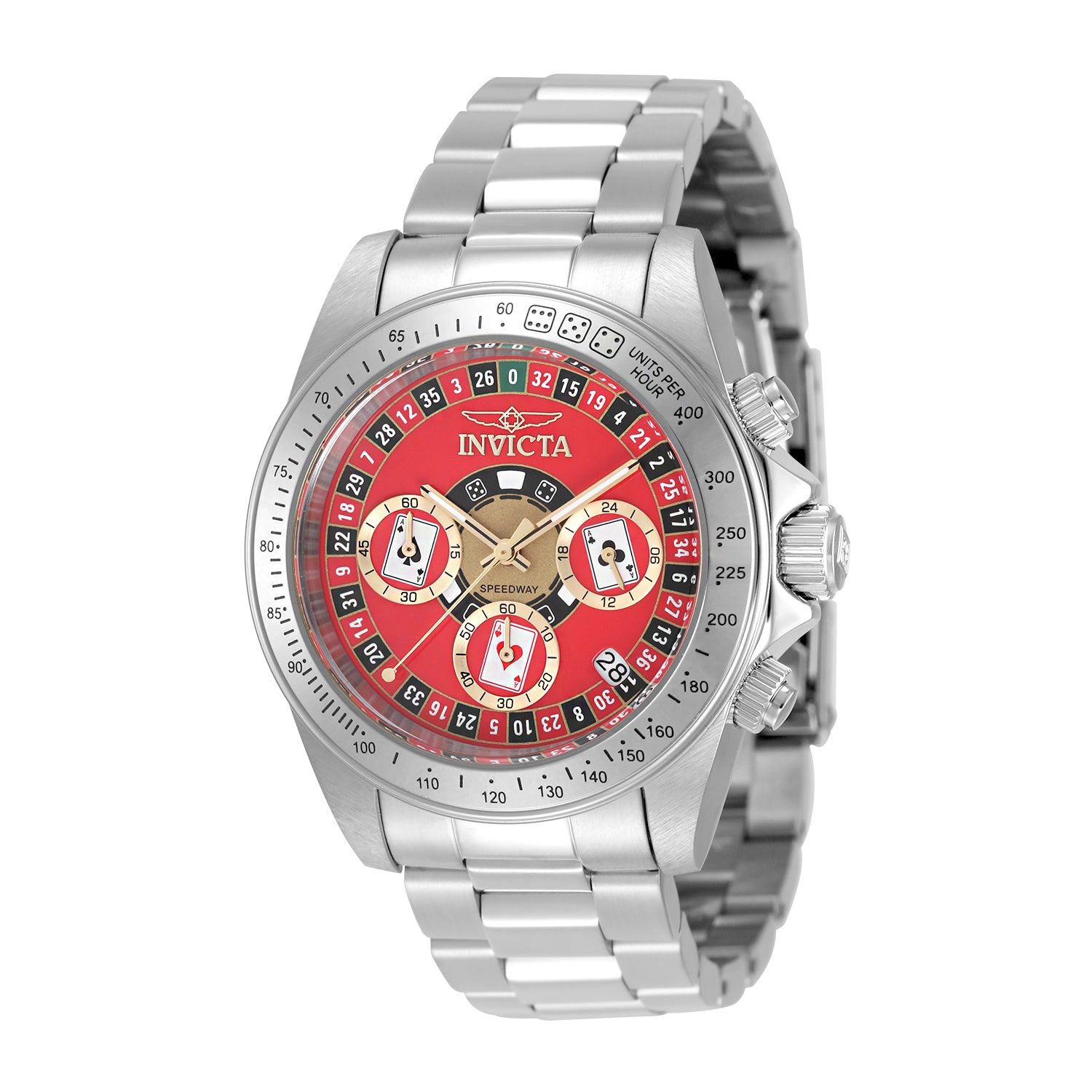 Invicta Men's 39mm Speedway Quartz Vegas Roulette Red Dial