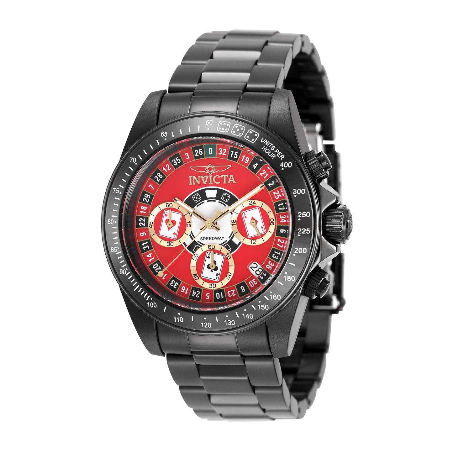 Invicta Men's 39mm Speedway Quartz Vegas Roulette Red Dial Bracelet Watch