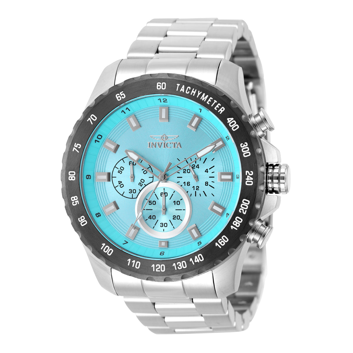 Invicta Men's 48mm Speedway Quartz Chronograph Robin's Egg Blue Coin Edge Bracelet Watch