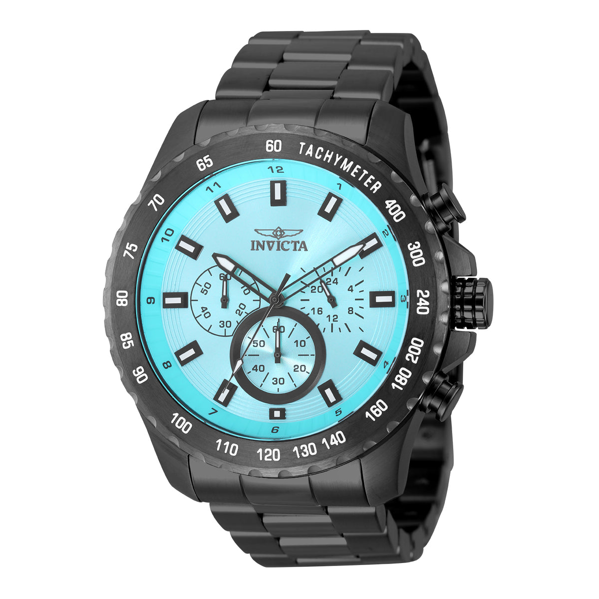 Invicta Men's 48mm Speedway Quartz Chronograph Robin's Egg Blue Coin Edge Bracelet Watch