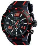 Invicta Men's 52mm S1 Rally Quartz Chronograph Black & Red Silicone Strap Watch