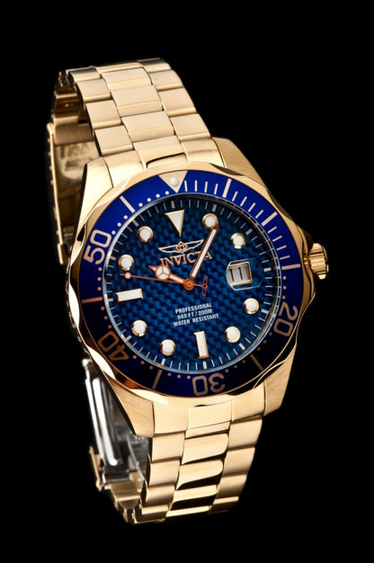 Invicta Men's 47mm Pro Diver Quartz Date Carbon Fiber Dial Bracelet Watch