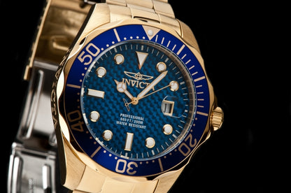 Invicta Men's 47mm Pro Diver Quartz Date Carbon Fiber Dial Bracelet Watch