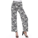 White Mark Women's Floral Paisley Print Palazzo Pants