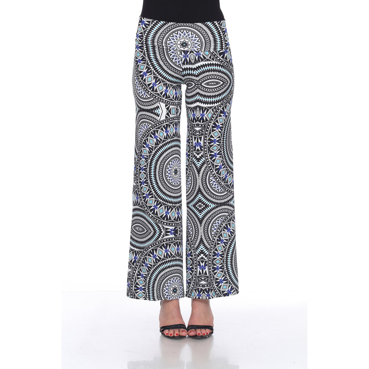 White Mark Women's Geometric Print Palazzo Pants