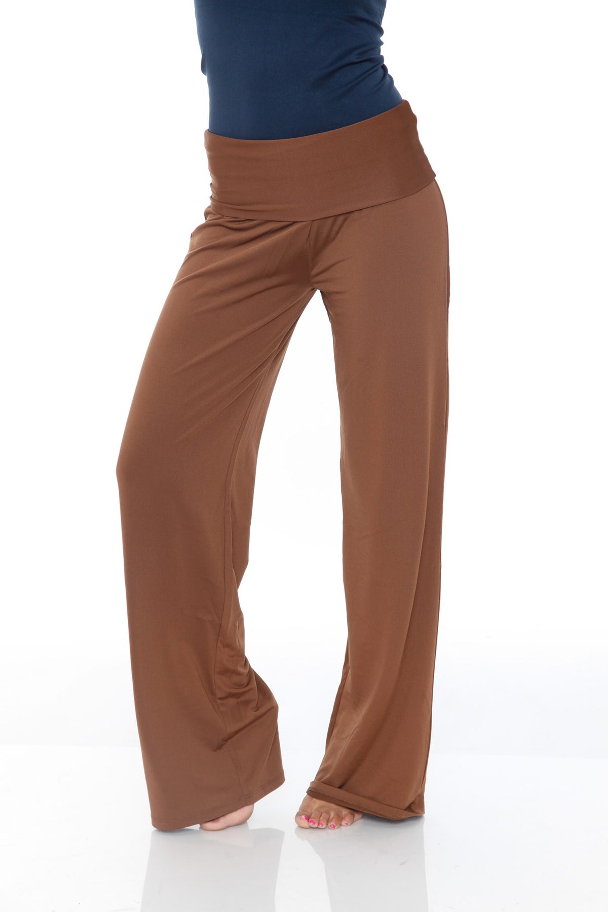 White Mark Women's Solid Palazzo Pants