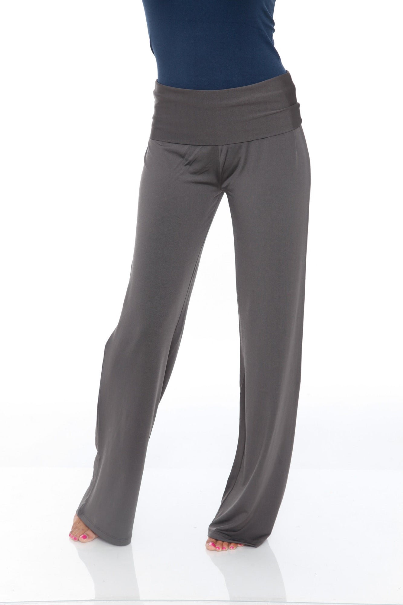 White Mark Women's Solid Palazzo Pants