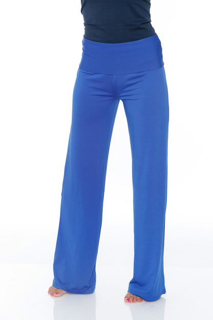 White Mark Women's Solid Palazzo Pants