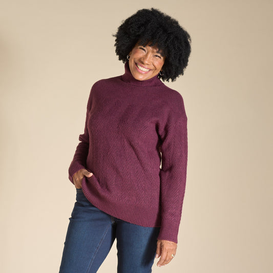 Christopher & Banks Chevron Stitch Turtleneck Sweater