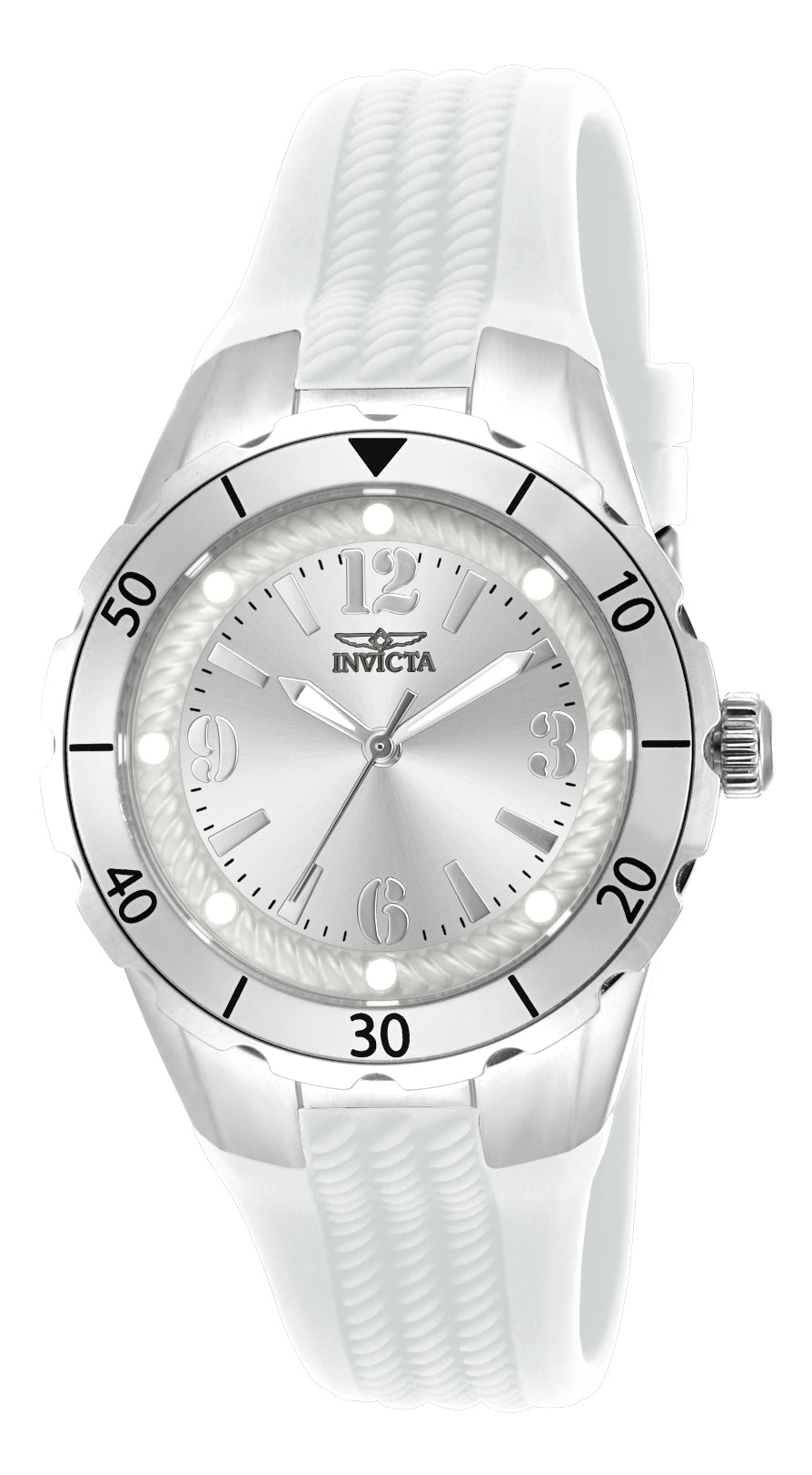 Invicta Women's 38mm Angel Quartz Luminous Markers Textured Silicone Strap Watch
