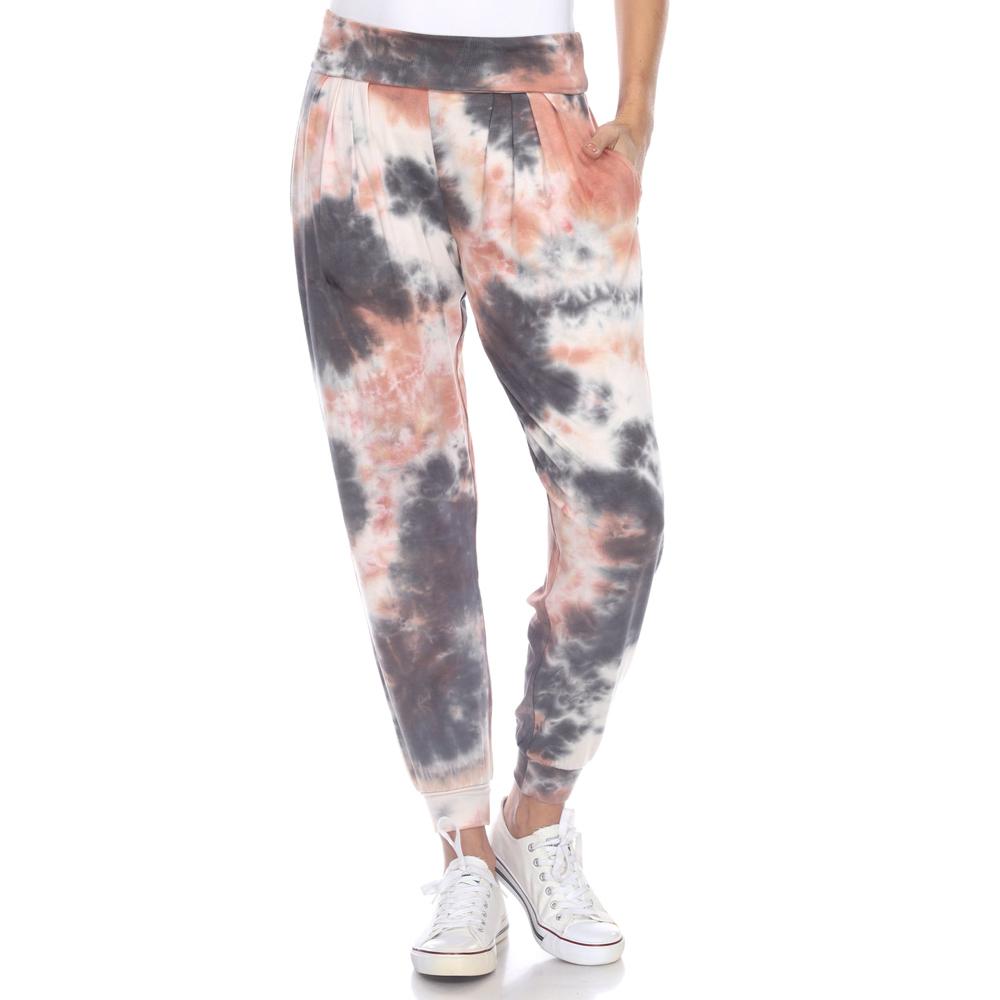 White Mark Women's Super Soft Tie Dye Jogger Pants