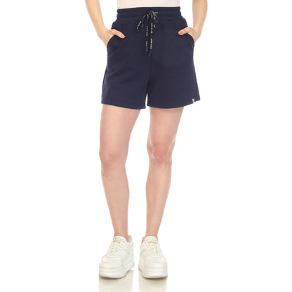 White Mark Women's Drawstring Waistband Sweat Shorts
