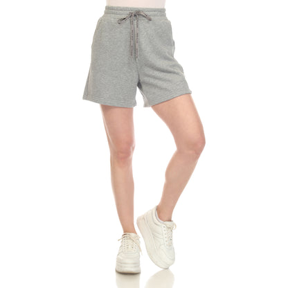 White Mark Women's Drawstring Waistband Sweat Shorts
