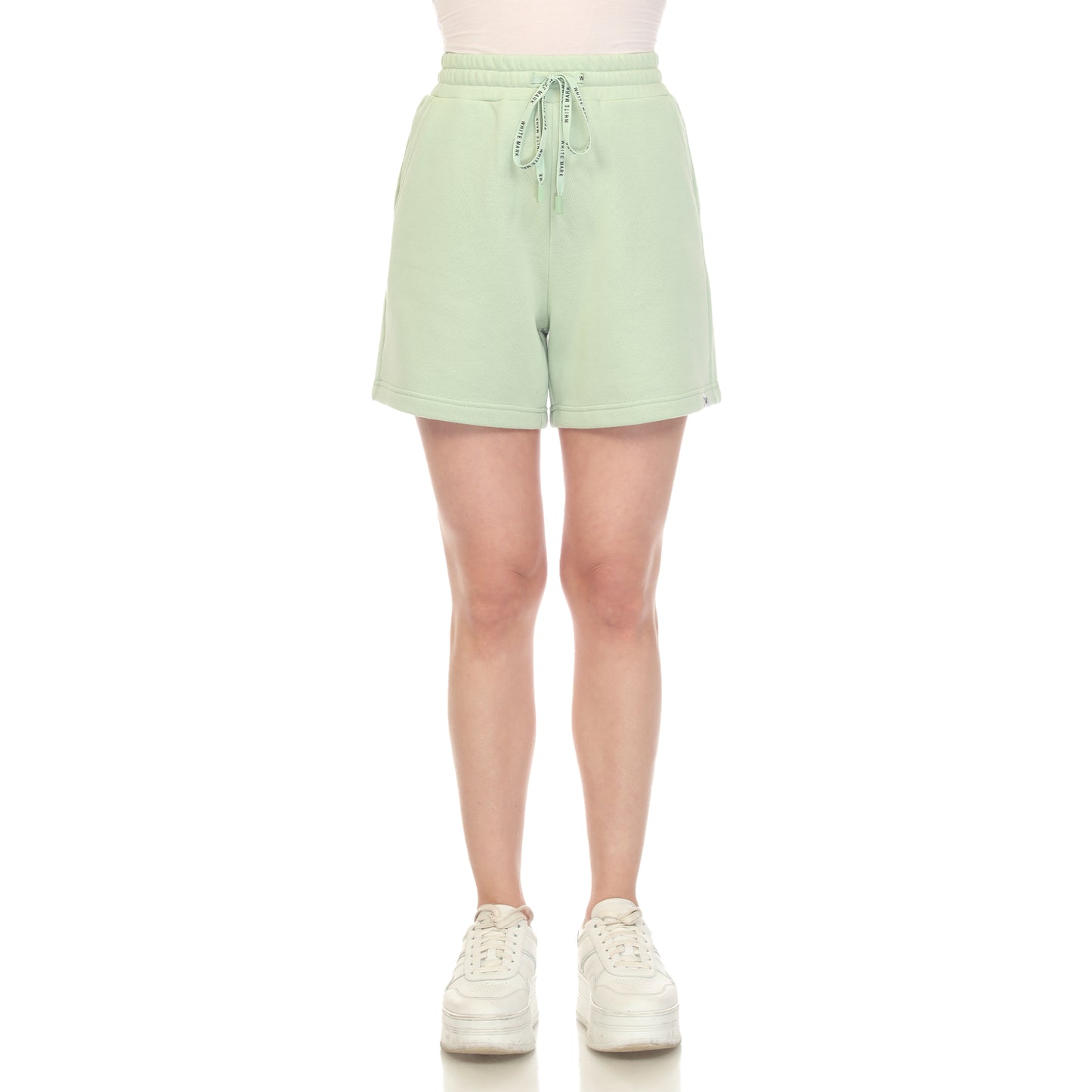 White Mark Women's Drawstring Waistband Sweat Shorts