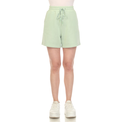White Mark Women's Drawstring Waistband Sweat Shorts