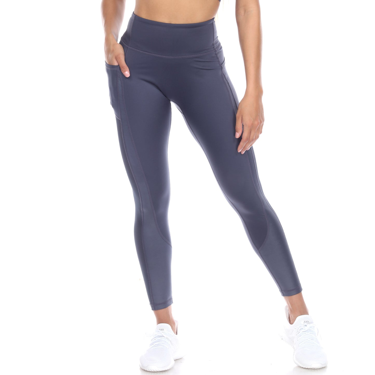 White Mark Women's High Waist Mesh Fitness Leggings