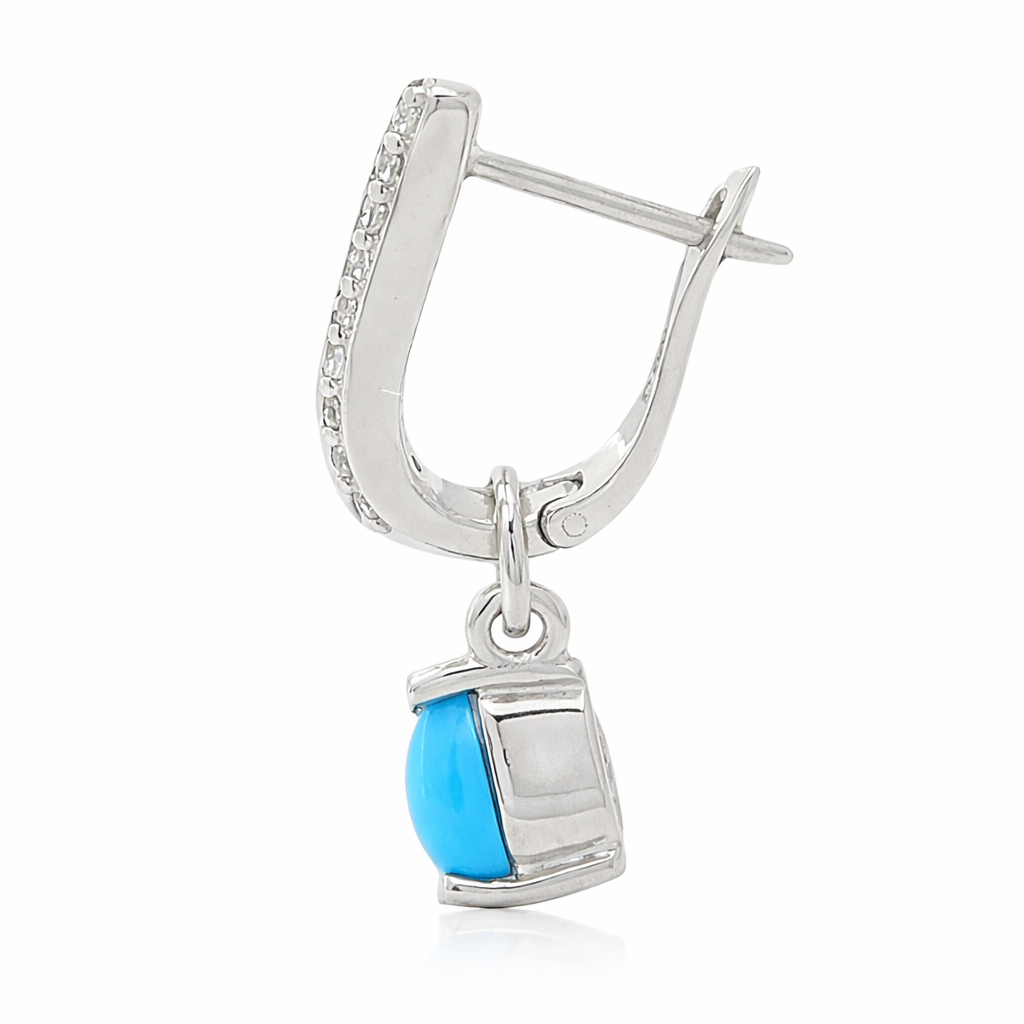 Sterling Silver Set of 3 Interchangeable Gemstone Charm Hoop Earrings