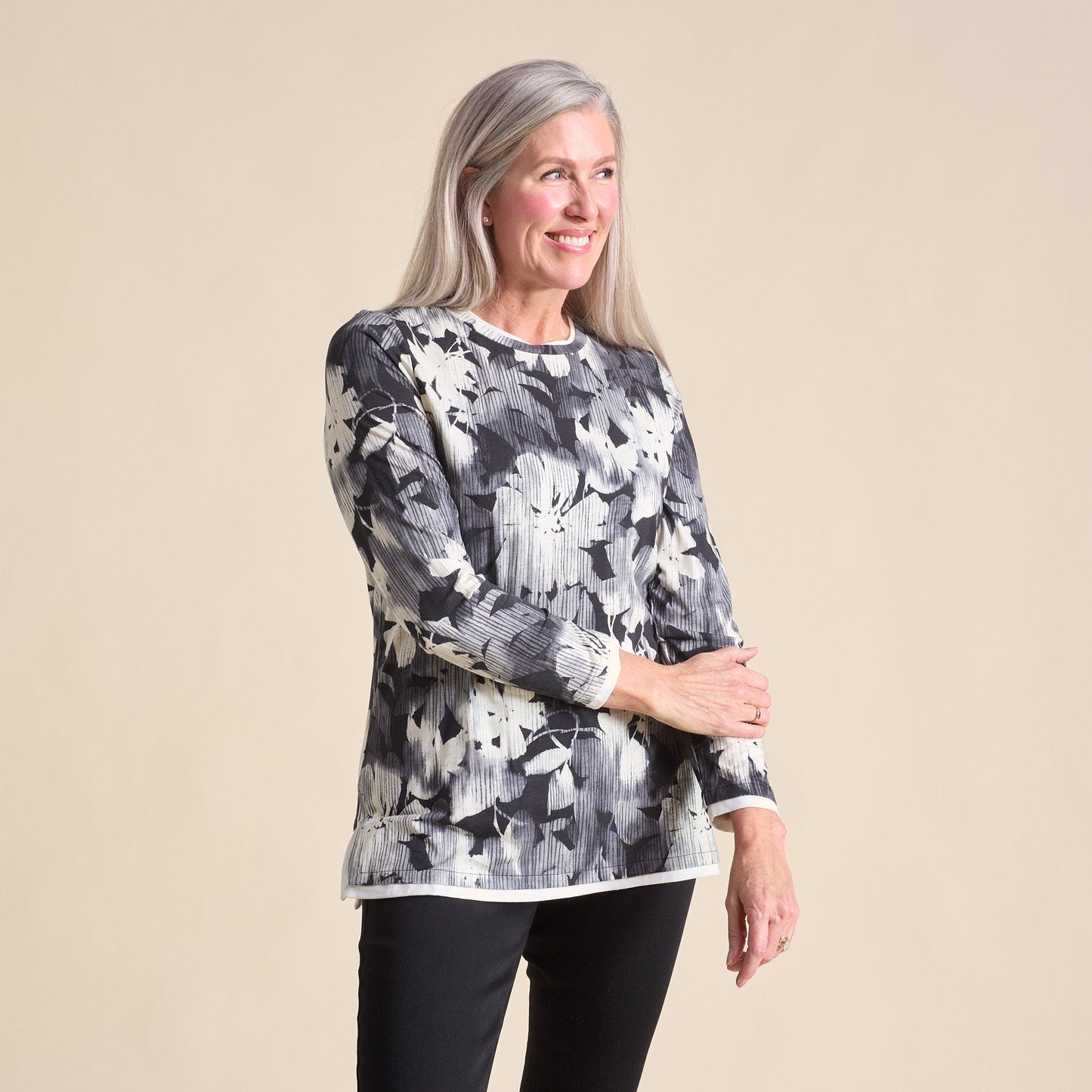 Christopher & Banks Relaxed Restyled Floral Print Tunic
